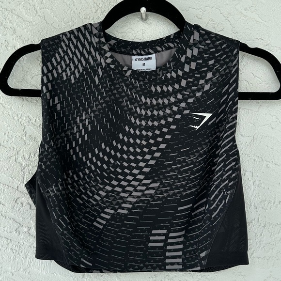 Gymshark Sport Crop Tank Gray White Medium - Picture 2 of 9